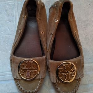 Tory Burch brown suede driving moccasins size 7.5